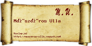 Mészáros Ulla névjegykártya